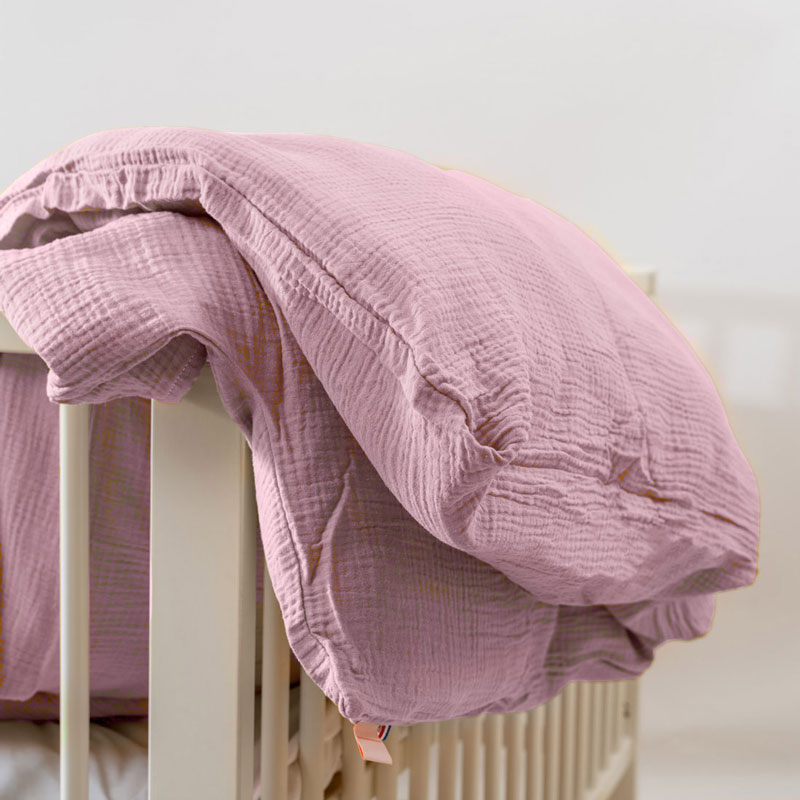 housse de couette en coton rose papate bébé